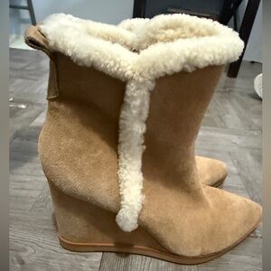 Marc Jacobs Tan Suede Wedge Boots